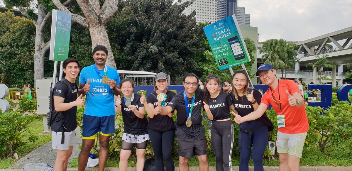 TCS_AsiaPacific's tweet photo. It was a great Sunday at the Singapore Marathon for #TeamTCS half and full marathoners. Thanks to #SCSM2018 and Ironman for a great event and partnership. https://t.co/X5aNoURtH0