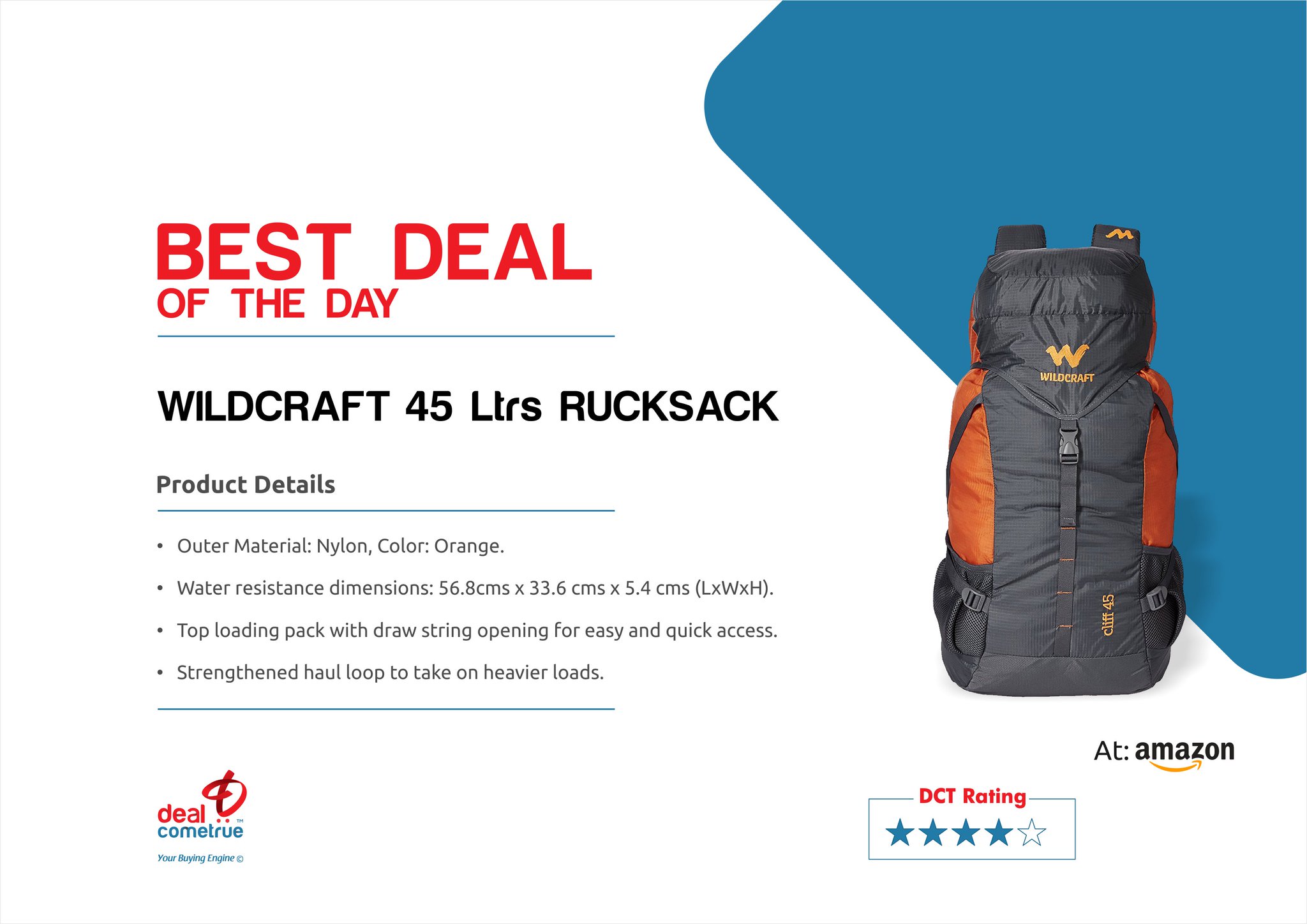wildcraft rucksack cliff 45