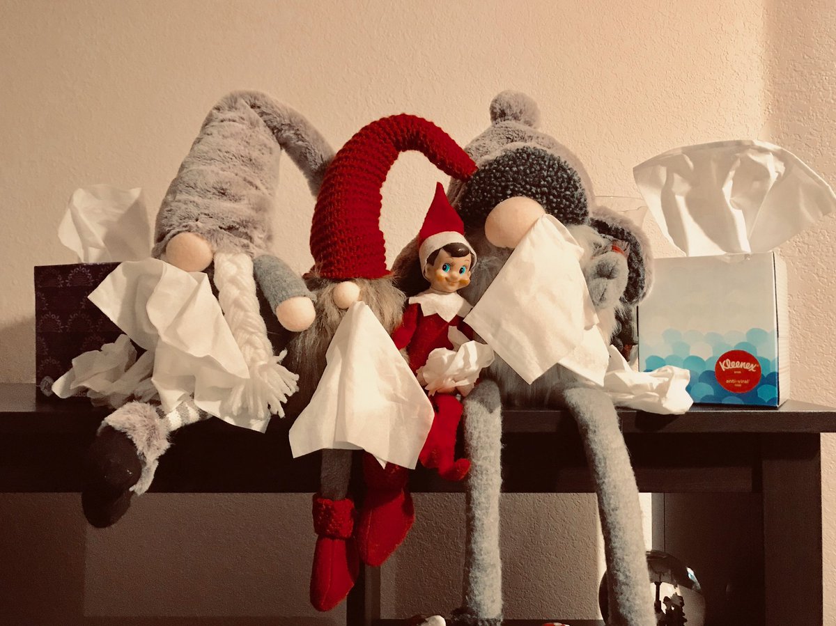 Day 10: I've got friends in BLOW places... <a href="/Kleenex/">Kleenex® Brand</a> #IllbeGnomeForXmas #ChillinWithMyGnomies #GnomePunIntended #Trixie2018 #elfontheshelf
