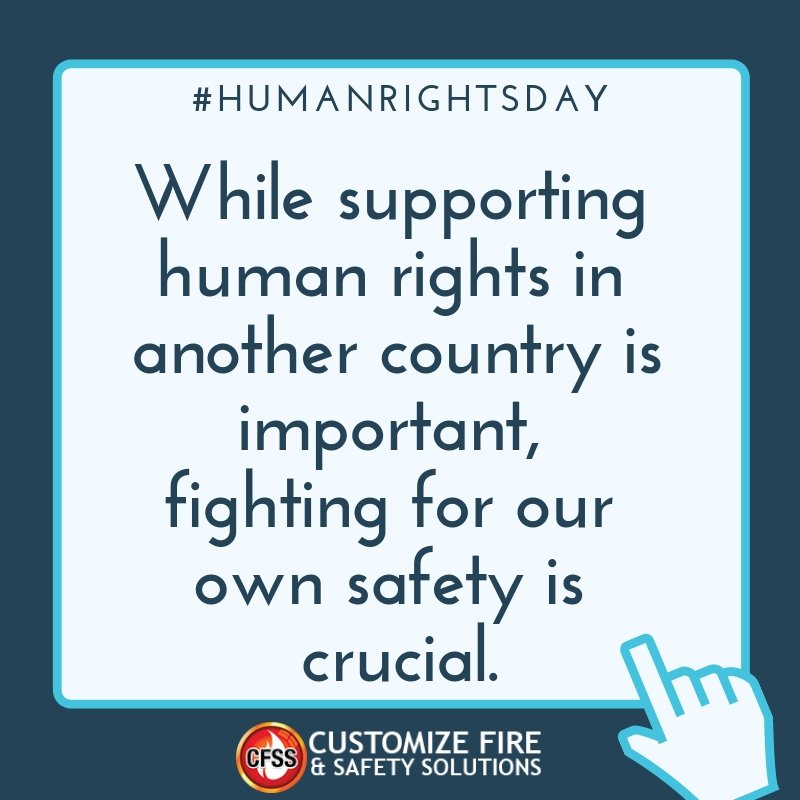 AndCustomize's tweet image. While supporting human rights in another country is important, fighting for our own safety is crucial... bit.ly/2OYPA6j
#HumanRightsDay #StandUp4HumanRights #safetyfirst #firesafety #safetysolution #fireprevention #HumanRights #servetosave #safety #fire #motivational