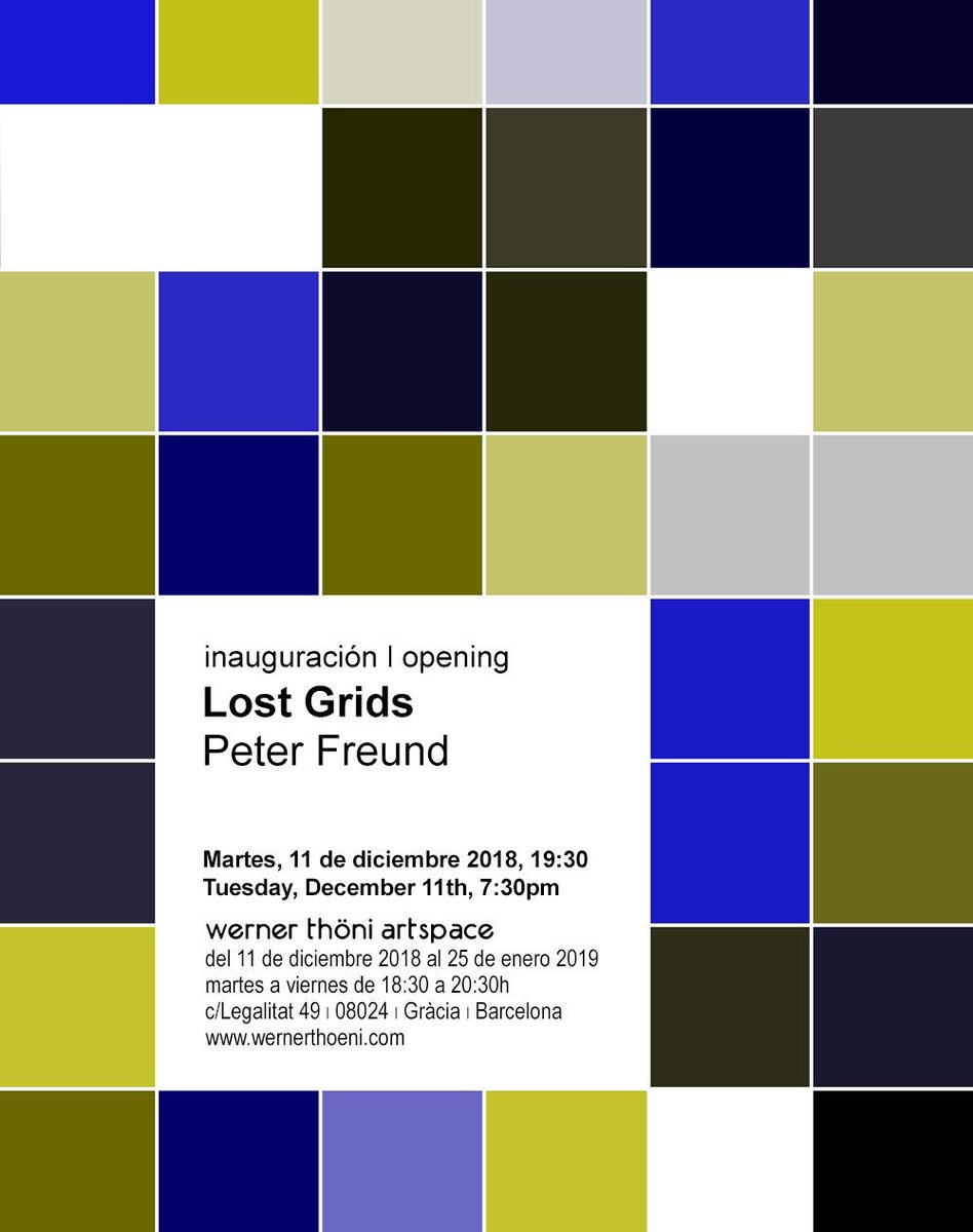 WTArtspace's tweet photo. Demà inauguració de Lost Grids, impresions digitals conceptuals a mans del nostre artista resident, Peter Freund. #WTArtspace https://t.co/BbXWRxP4xv