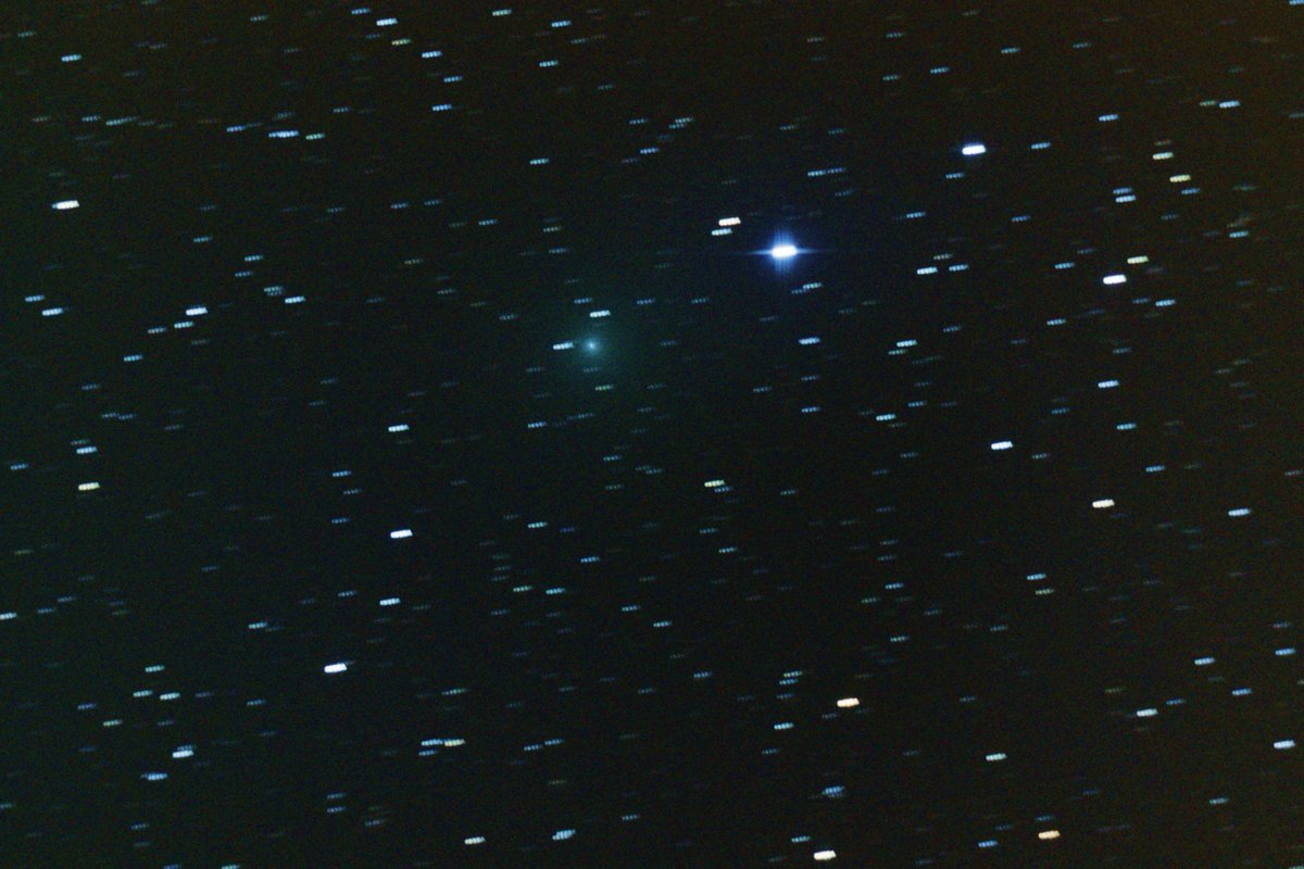 EdwinQuail's tweet photo. Here's a pic of the other #comet - #64P #Swift #Gehrels in #Triangulum last night - a 'raw' version and a 'smoothed' one. It travelled about 1 arcminute over the 46mins covered by this image (0010UT-0056UT) #Shropshire #46P #Wirtanen pics to follow https://t.co/qdno7JYo7P