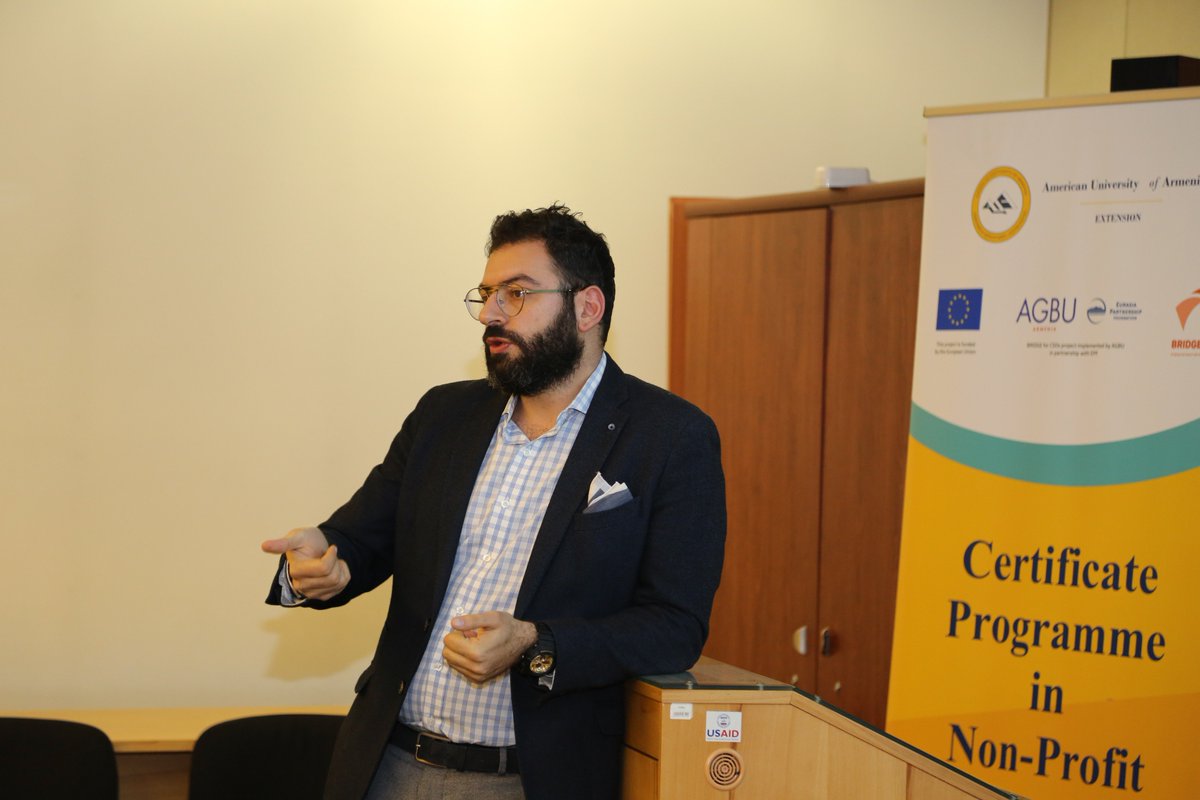 AGBUarmenia's tweet photo. Here’s another thing to celebrate today! 
As a result of the cooperation between #Bridge4CSOs project and the AUA Extension Program, the "Non-Profit Management” Certificate Programme has been launched!
@AUAtweets 
@AGBUarmenia 
@EU_Armenia 
https://t.co/06Ppxs2B7q https://t.co/Gpmjgx67UZ