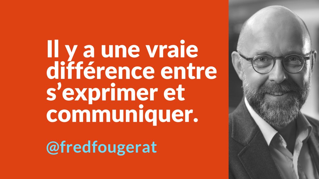 Communiquer, c’est réfléchir, avec une intention de partager et de respecter des codes communs.
S’exprimer, c’est se libérer de propos ou de sentiments sans nécessairement se préoccuper de son audience.
#Communication #LaComEstUnMetier