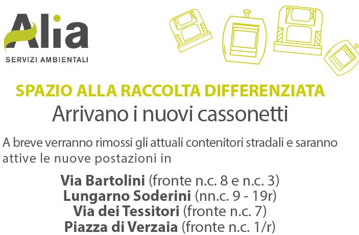 AliaServizi's tweet photo. @Firenze, pronte le nuove postazioni di #raccoltadifferenziata in #Oltrarno: 4 #interrate in via dei Tessitori, via Bartolini (2) e piazza di Verzaia oltre ad una nuova postazione #fuoriterra in Lungarno Soderini. Eliminati 38 vecchi cassonetti e 7 campane. Al via l'informativa https://t.co/IBIgCzWMxR