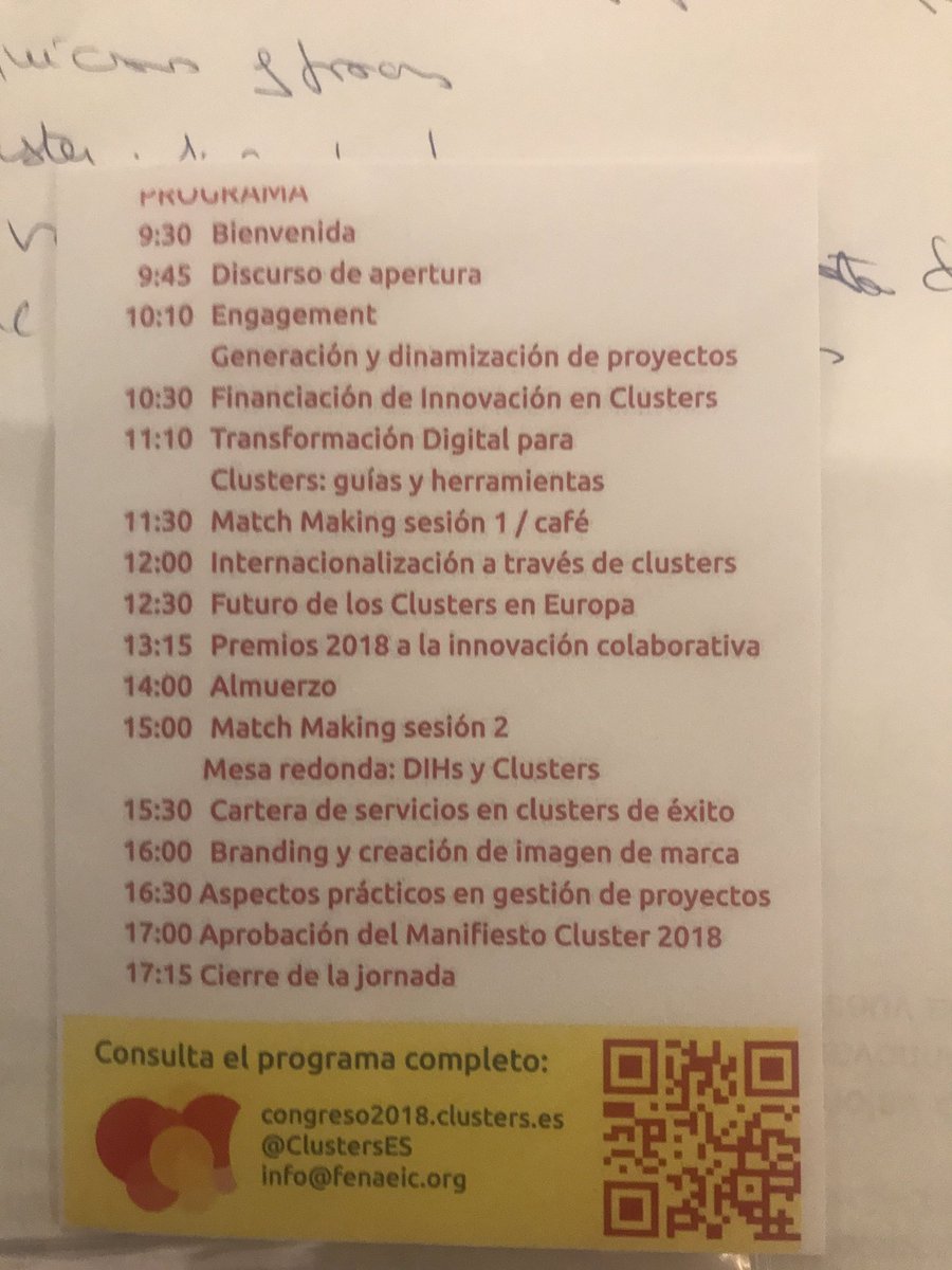 gemasanzs's tweet photo. #cluster2018 @antnovo presidente @ClustersES en su discurso de apertura señala que el futuro Tecnologico pasa por la colaboración en innovación @MadridNetwork @ClustersES https://t.co/pNK1w18fD2