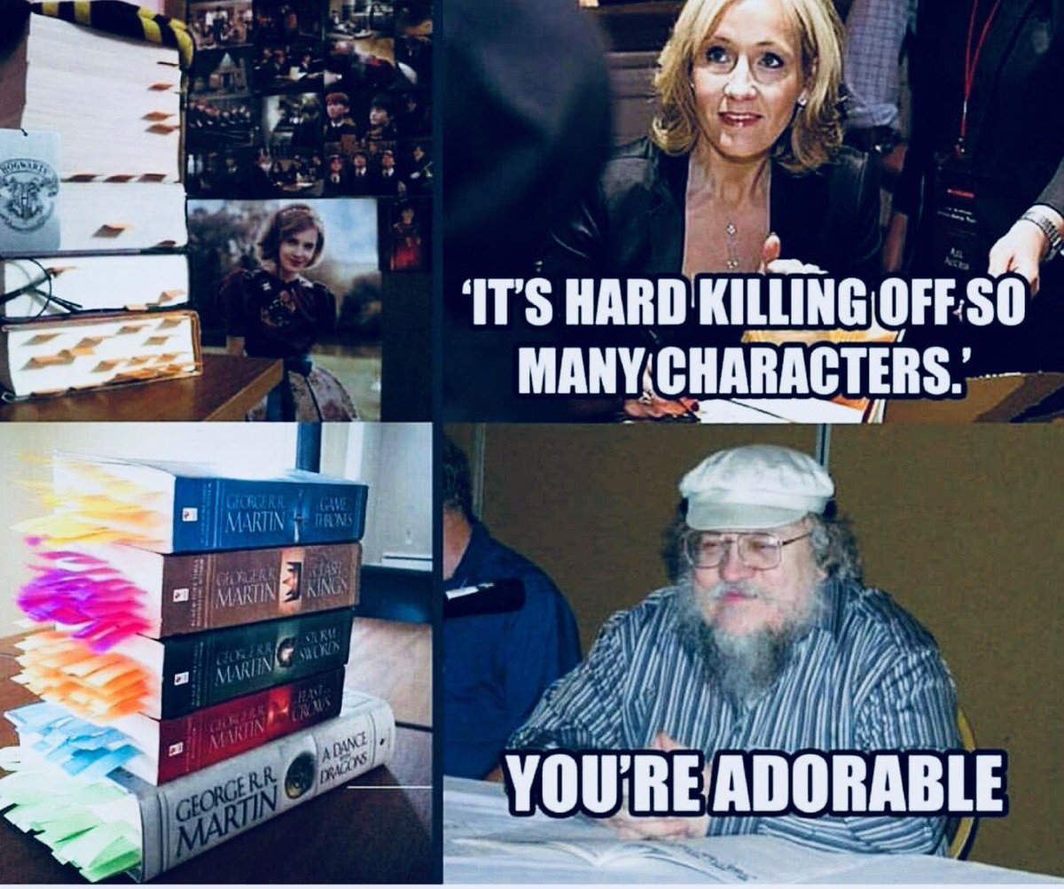 DeMontfortLit's tweet photo. Who was your most beloved  character that got killed off? Comment below! 

#killoff #got #harry_potter #writer #jkrowling #georgerrmartin #fantasy #magic #harrypottermovies #fantasticbeasts https://t.co/6mXNKCVFso