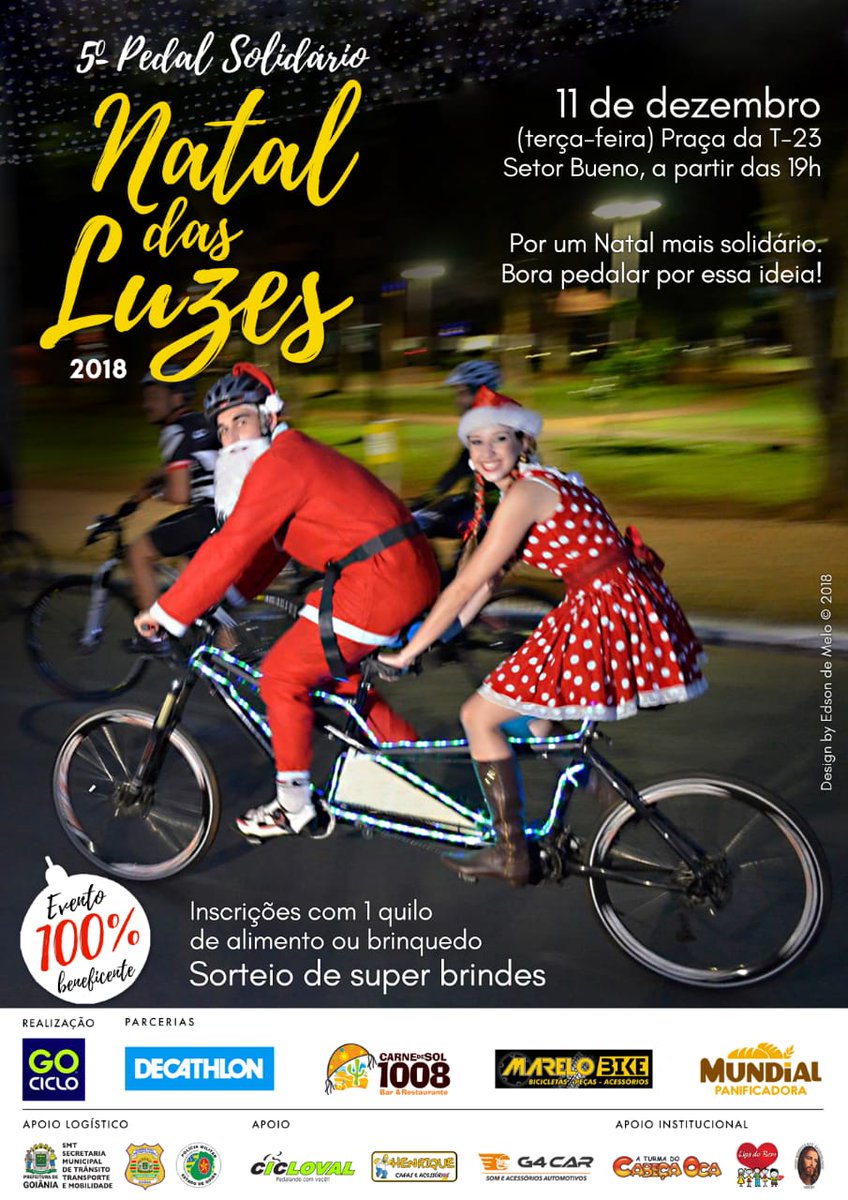 GOCiclo's tweet photo. @InterativaFM @JoseLuizIN amanhã tem o #5ºPedalSolidarioNataldasLuzes incrições com 1kg de alimento ou brinquedo. É na Praça da T-23 a partir das19h. Participe! https://t.co/aqv6HXvX9q
