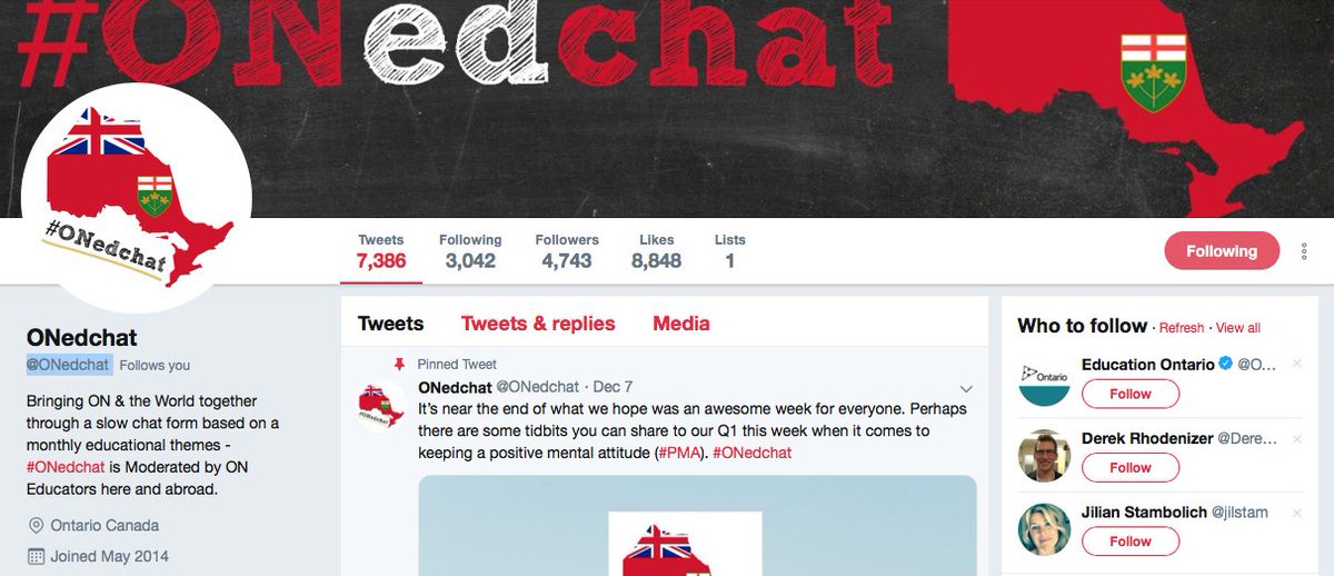 kenwaller1's tweet photo. #Teaching #Learning #SocialMedia @sjung_01 (1) Ontario ED Chat - an online community of educators sharing discussions &amp; ideas about various topics in the world of Teaching &amp; Learning - based on "Monthly Themes": https://t.co/73xBmf6247 https://t.co/EtGr0Oz8b3
