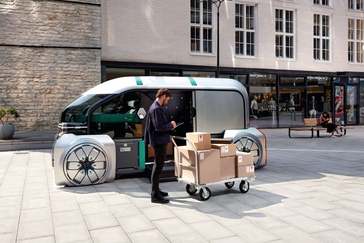 renaultgroup's tweet photo. Monday good news! #RenaultEZGO &amp; #RenaultEZPRO are among the #Top10 innovative transport designs by @Dezeen magazine! 👏 From #RideHailing to #LastMileDelivery, these concept cars rethink the #FutureOfMobility 🌟 
#INNOVATIONbyRenault ➡️ https://t.co/9O9Z8jKg18 https://t.co/zbAEX4R2DX