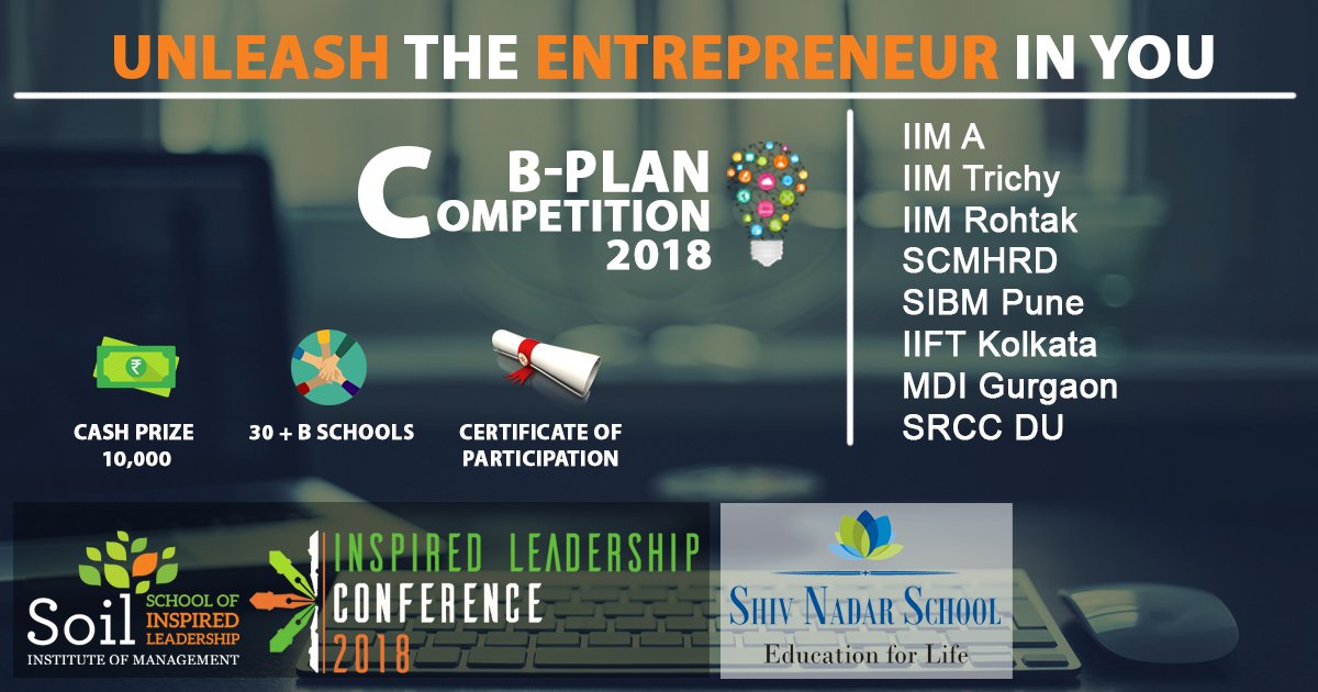 SOILIndia's tweet photo. We are all geared up to witness some brilliant business ideas by students from the best #bschools in the country at the #ILC2018. Are you?
Let's see whose idea has the potential to grow into an unbeaten business model & captures the interest of our jury.
https://t.co/Lavw2ItVSj https://t.co/6u50VWFTxT