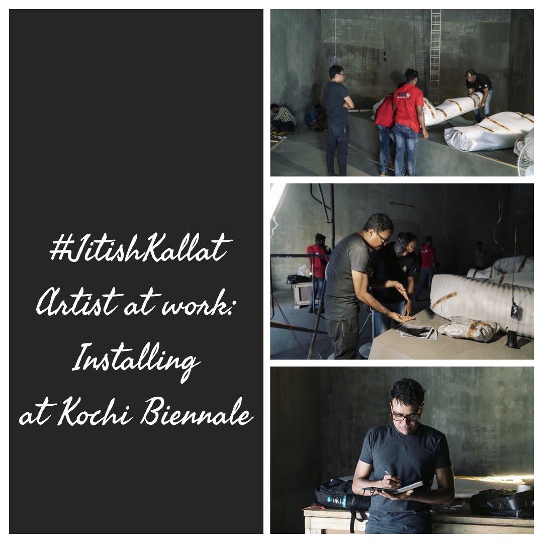 ChemouldPrescottRoad (@chemouldprescot) on Twitter photo After having hosted many conversations as curator with artists and visiting scholars for Kochi-Muziris Biennale 2014, #JitishKallat returns as an artist for <a href="/KochiBiennale/">Kochi-Muziris Biennale</a>’s 2018 edition. Captured as he installs at TKM Warehouse, Mattancherry.#kochibiennale #contemporaryart After having hosted many conversations as curator with artists and visiting scholars for Kochi-Muziris Biennale 2014, #JitishKallat returns as an artist for <a href="/KochiBiennale/">Kochi-Muziris Biennale</a>’s 2018 edition. Captured as he installs at TKM Warehouse, Mattancherry.#kochibiennale #contemporaryart