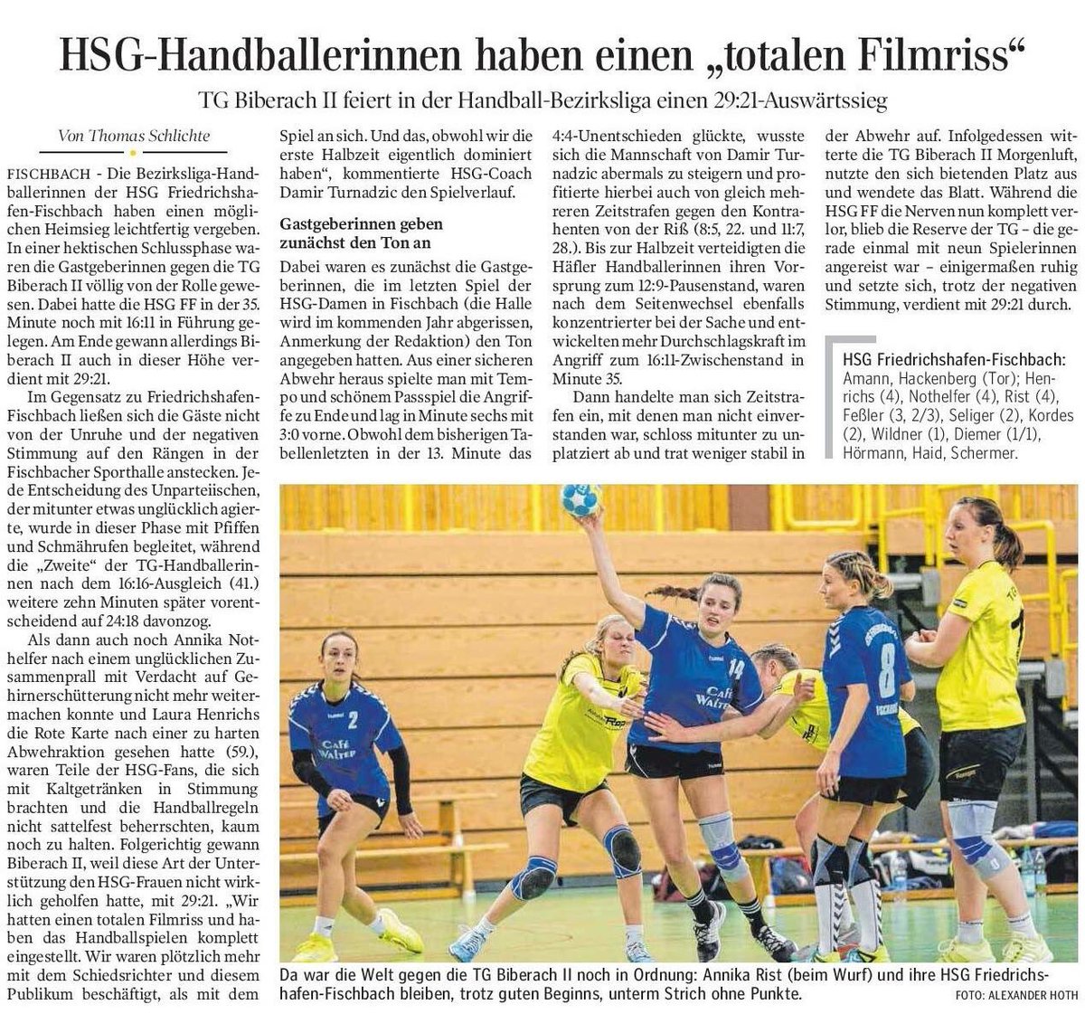 HSG_FF's tweet photo. Nicht das von uns erhoffte Ergebnis, gar keine Frage. Dennoch „Dankeschön“ an @Schlichte_Info für den recht passenden Bericht dazu für die @SZ_Bodensee. #handball #hsgff https://t.co/hjs5pUb1OI