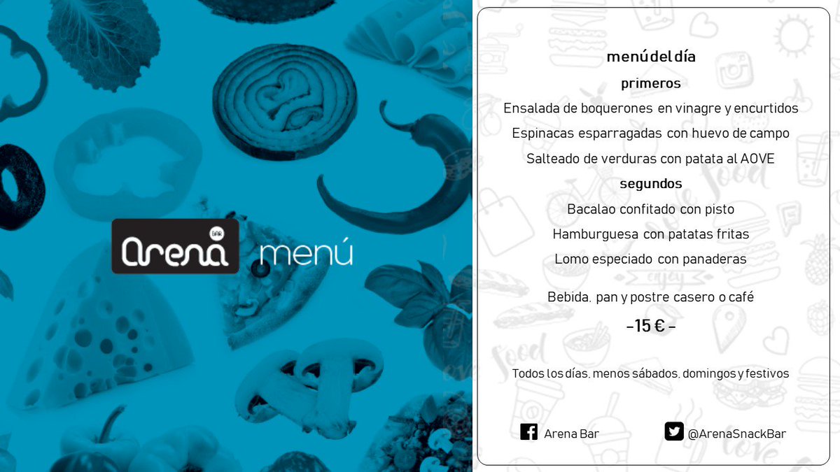 ArenaSnackBar's tweet photo. En un ratito comenzamos a servir el nuevo menú del día de esta semana ;) En @Open_Arena #restaurante #cordobaesp #medinaazahara https://t.co/fq7puuewRY