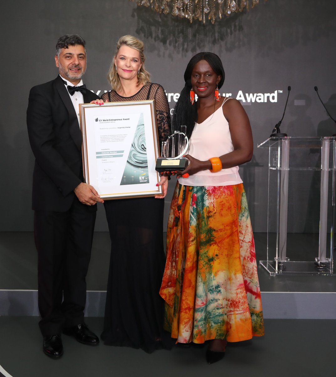 rod_wolfenden's tweet photo. "You need leadership skills to drive your #vision, and an ability to overcome business obstacles with courage and #purpose." CEO of the Camelot Group, Deborah Merdjan talks about overcoming challenges to win an EY World Entrepreneur Award in 2018. Tune into @cnbcafrica at 4:45pm. https://t.co/GQJdihaMmx