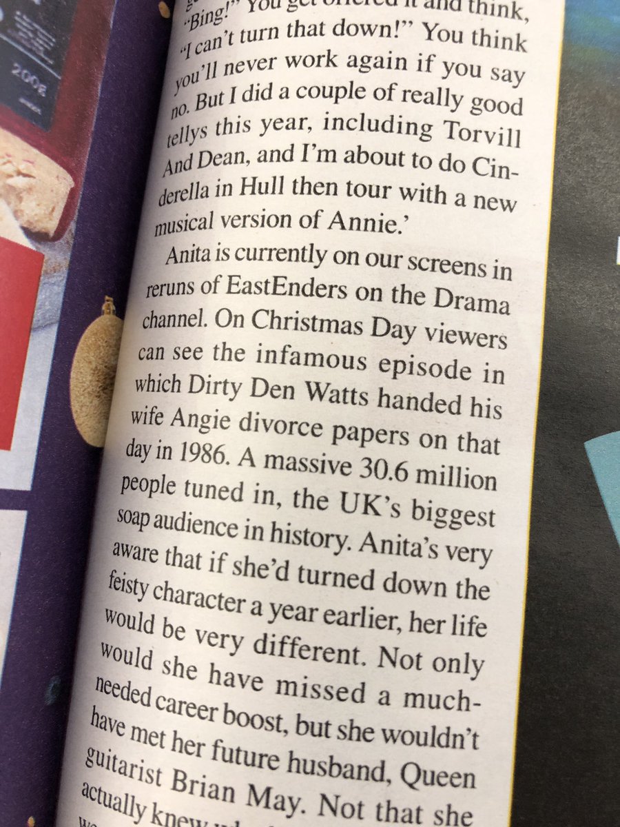 On Christmas Day <a href="/dramachannel/">U&Drama</a> will show the episode of #ClassicEastEnders that became a national talking point &amp; the UK’s biggest soap audience in history. The lovely Anita Dobson chatted to <a href="/weekendmagazine/">Weekend Magazine</a> <a href="/rachelcorc/">Rachel Corcoran</a> about playing Angie &amp; how EastEnders changed her life 📺