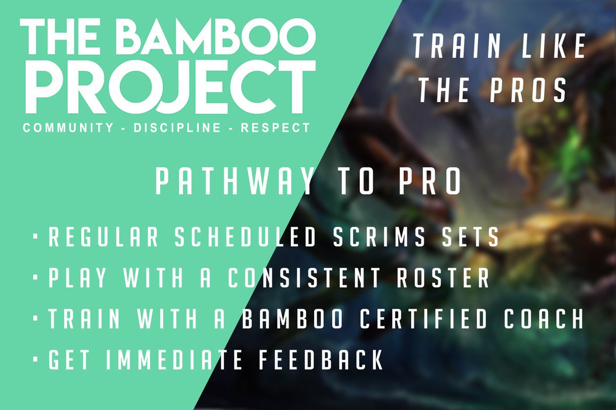 _BambooProject's tweet photo. As the new League of Legends season is starting, we're powering up!

Offering players high level training and effective coaching; our Pathway to Pro 🌱

Give it a try and sign up to our beta session next week!

Info &amp; Signup: https://t.co/SLM8onQBDP https://t.co/wUAVYPsPH8