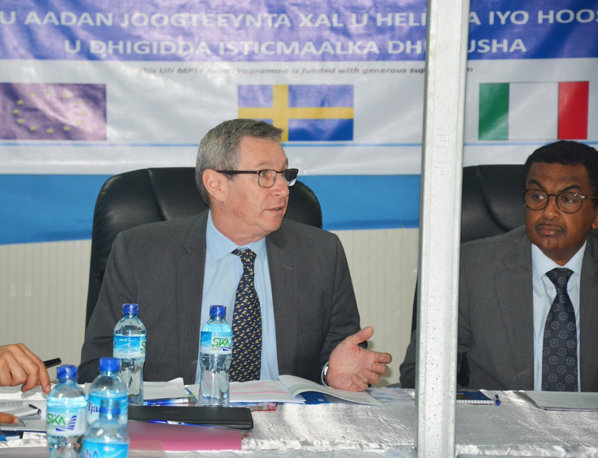 UNDPSomalia's tweet photo. At meeting on the joint Somali Gov. &amp; UN Prog. for Charcoal Reduction, the Min. of Livestock, Forestry &amp; Range, members of Somali Gov. &amp; UN officials assess achievements &amp; next steps in stopping charcoal trade &amp; tree-cutting in #Somalia #CharcoalAlternatives #StopIllegalCharcoal https://t.co/gsyXUicgTj