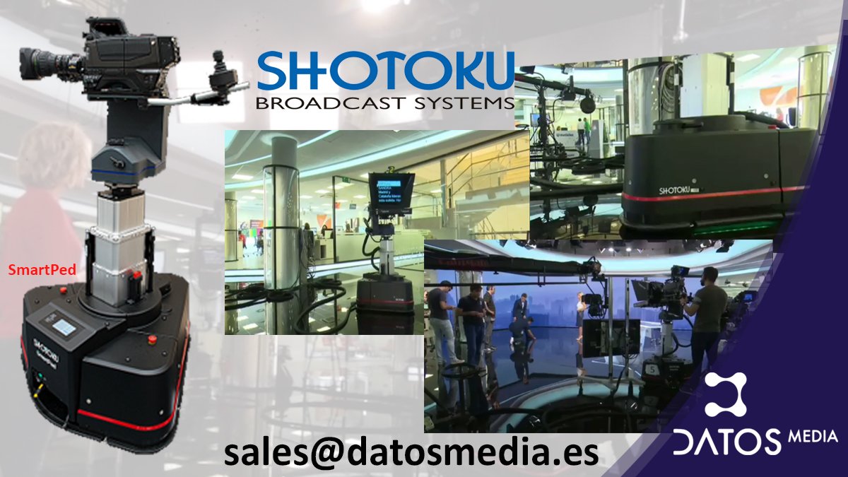 DatosMedia's tweet photo. Descubre los pedestales robotizados de Shotoku que ya se usan en algunos de los grandes platós de este país. 
https://t.co/uHkBiS7Ku9
#Shotoku #DatosMedia #soluciondeintegracion #robotica #camaras #plato #estudio #television #broadcast #video #smartPed https://t.co/SXVBaflGPV