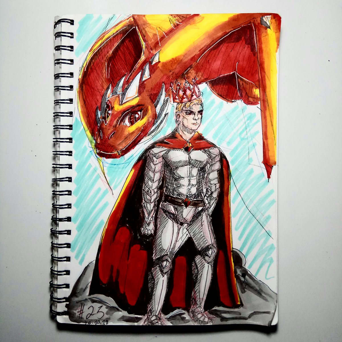 These are my beautiful royals. Burning like the bane of the flame. #art #oc #characterdesign #characterart #fantasy #dragon #markers #medivaltimes