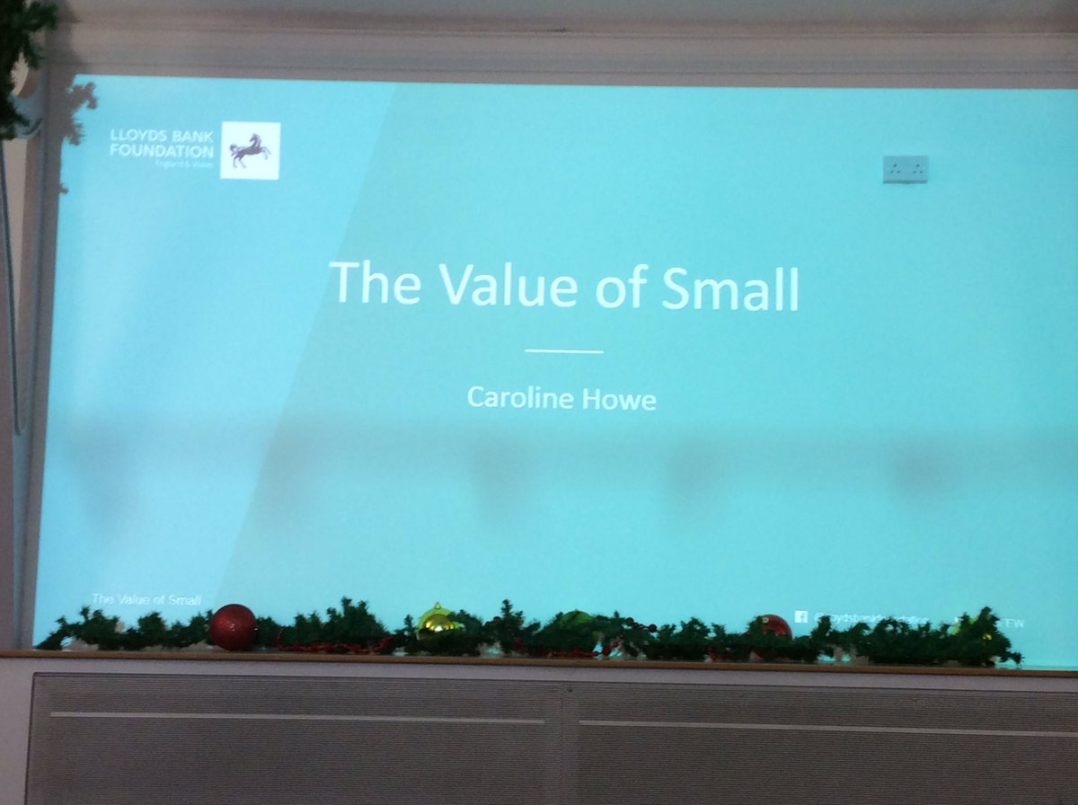 Our Caroline Howe giving #WalesFundersForum an insight into @LBFEW research #valueofsmall. Start of a busy day for our focus on #Wales.