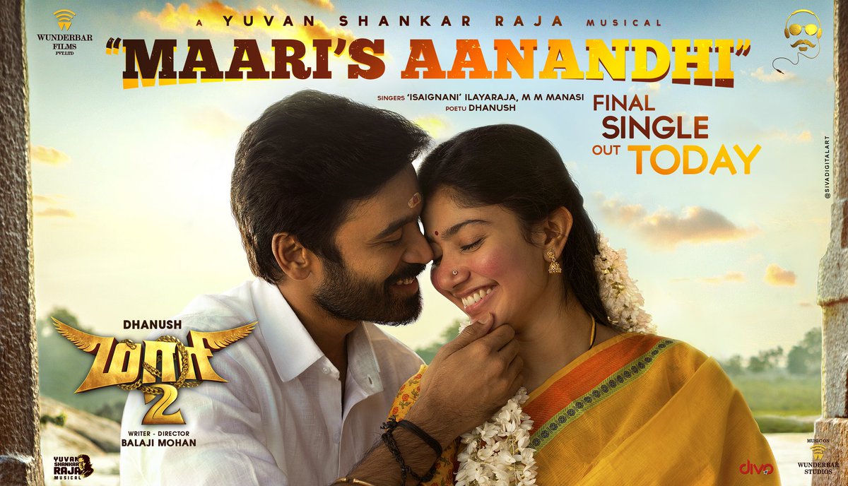 Vijay_adfilmdir's tweet photo. #MaarisAanandhi #Maari2FinalSingle Releasing today evening at 6 P.M.
#Maari2SecondSingle
@dhanushkraja @Sai_Pallavi92 @thisisysr @directormbalaji @vinod_offl @divomovies https://t.co/wUKdNuhPXs