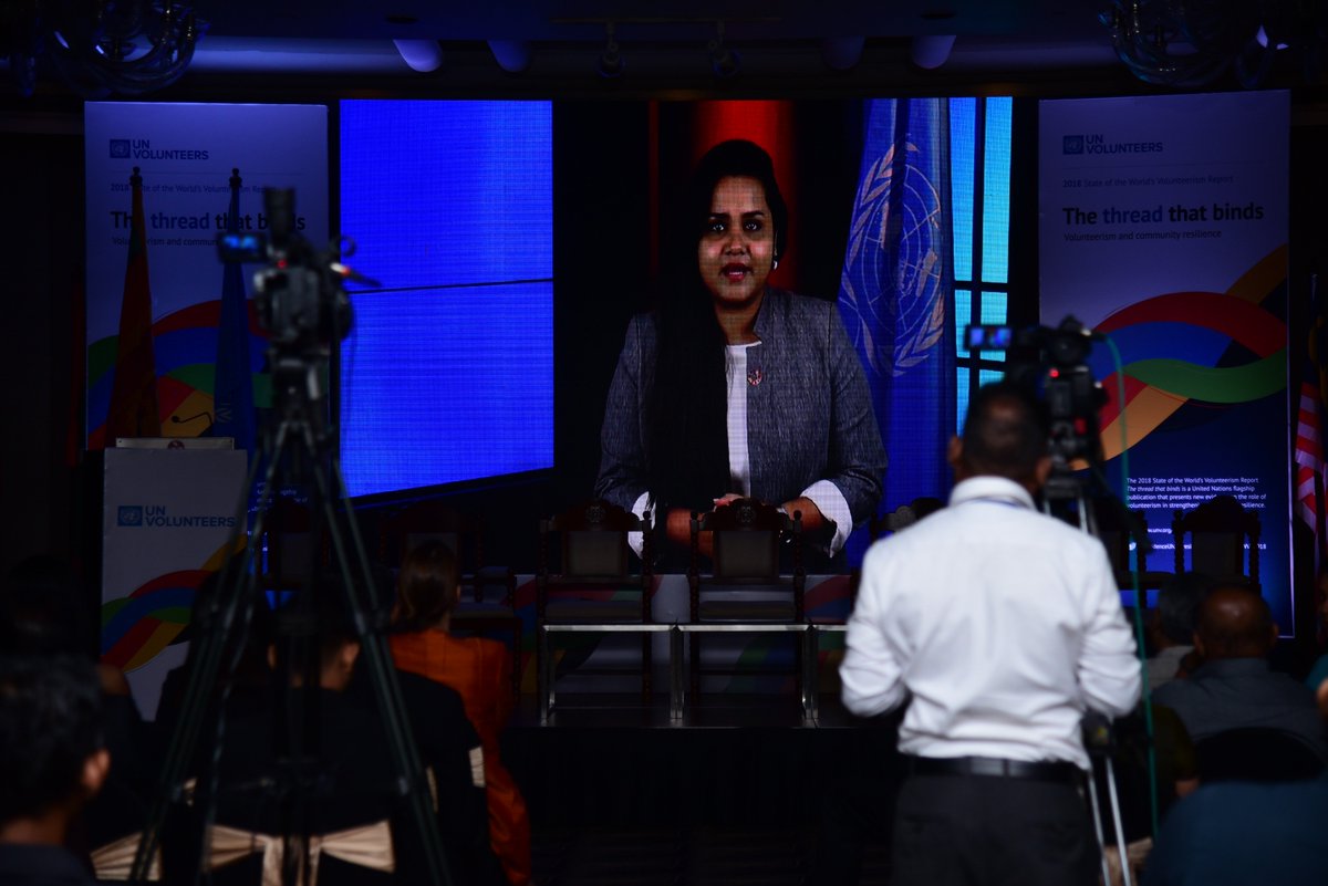 UNVSriLanka's tweet photo. @jayathmadw shares her official congratulatory message for the Regional Launch of the #SWVR2018 for @UNVAsiaPacific

@UNYouthEnvoy @UNVolunteers @EvidenceUNV

#UNVSriLanka #UNVSL #lka https://t.co/0w8j4e65OE