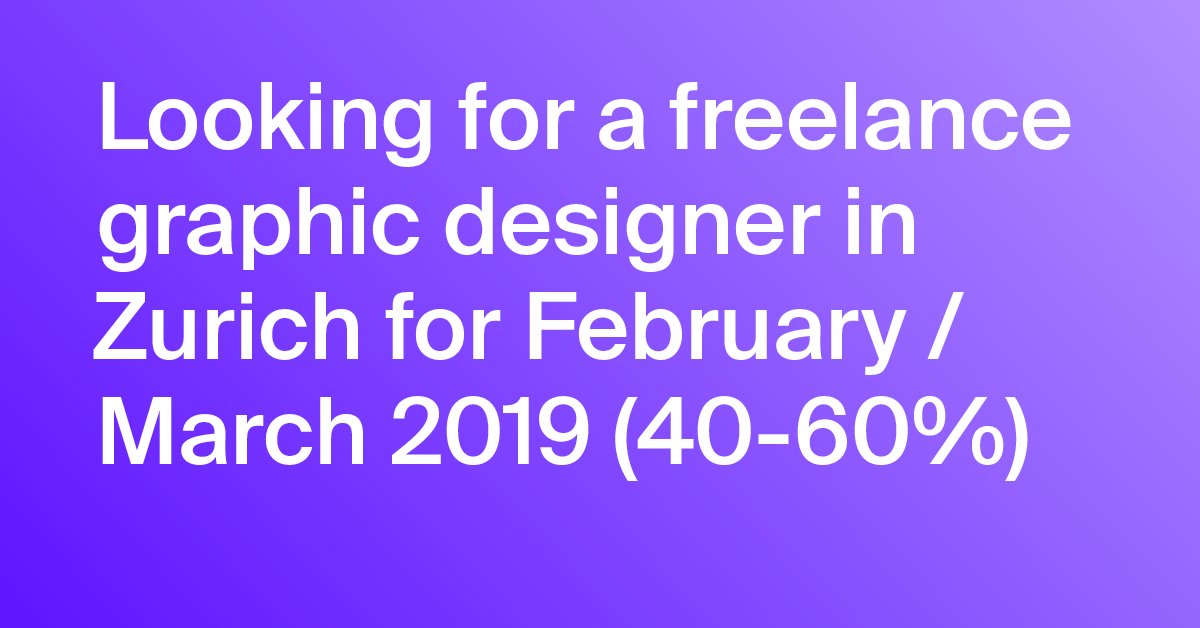 chralesch's tweet photo. Proficiency in After Effects and InDesign are a must. PM me for more information #aftereffects #indesign #graphicdesign #jobs #jobsinzurich https://t.co/6i1xrnsLCj