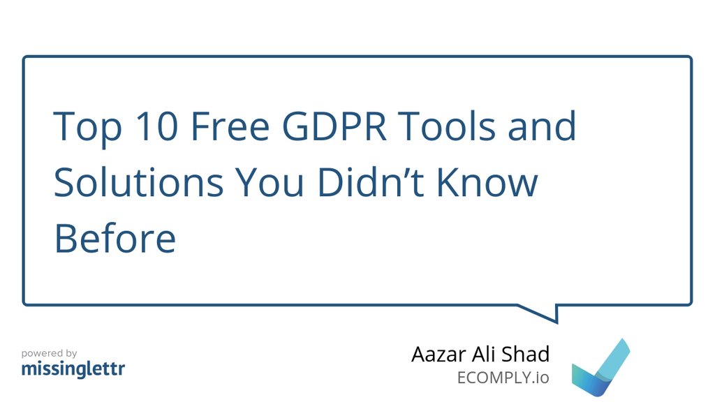 ECOMPLY_io's tweet image. "These free tools and solutions providers perform automate the process of auditing and assessment of your sites to maintain GDPR compliance." goo.gl/chaCWv #DSGVO #GDPR #GDPRToolsandSolutions #GDPRTools #GeneralDataProtectionRegulation #GDPRSolutions