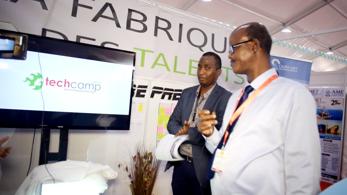 techcampDjib's tweet photo. Lancement🚀#TECHCAMP #Djibouti 🇩🇯 par le D.G. de Djibouti Telecom Mohamed Assoweh Bouh, le D.G. de l' ANSIE M. Moustapha Mohamed Ismael, du Directeur Adjoint de la SDSI M. Isman Ali, Djibouti Ports and Free Zones Authority, Air Djibouti et La Poste au stand du @TechinnovLab https://t.co/Pn496BDX7z