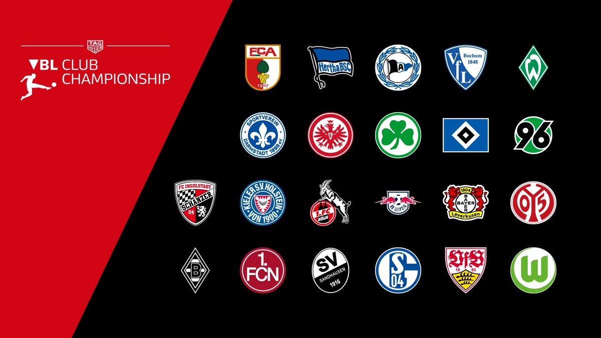 22 Vereine aus der 1. & 2. @Bundesliga_DE starten in der #VBL Club Championship, die einen Teil der @TAGHeuer Virtual Bundesliga bildet.
Details 👉 http://bit.ly/2zPWIrU