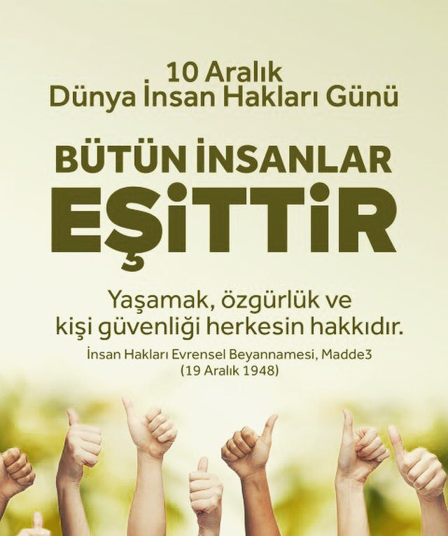doucomm's tweet photo. Genel hatlarıyla İnsan Hakları Evrensel Bildirisi
•İnsan
- Bütün insanlar özgür, onur ve hakları yönünden eşit doğarlar. Akıl ve vicdana sahiptirler. (madde 1)

Dünya İnsan Hakları Günü Kutlu Olsun 🙏🏼🌹

#dünya #insan #hak #gün #HumanRightsDay #10AralıkDünyaİnsanHaklarıGünü https://t.co/gcr3qGAz2z