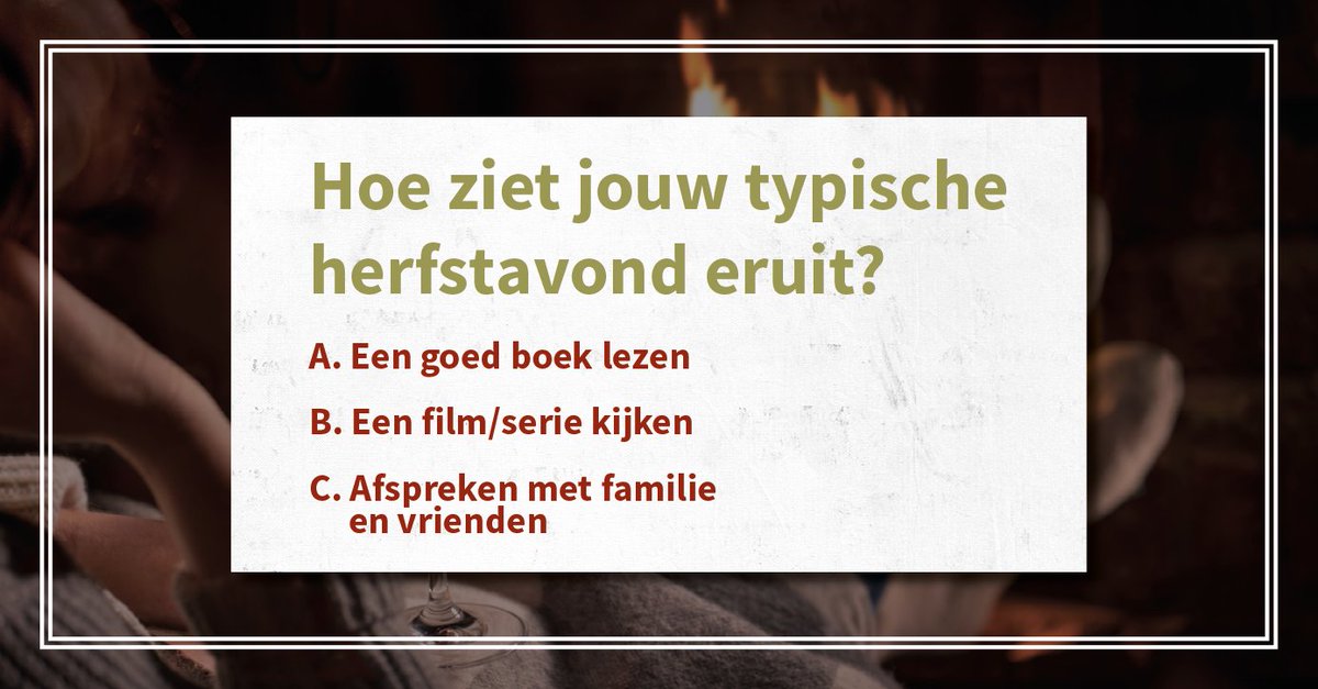 Wijnmans_BV's tweet photo. Hoe ziet jouw typische herfstavond eruit?🍁 🌿 https://t.co/YBrga7hetV