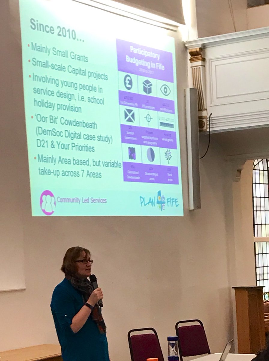 OliverEscobar's tweet photo. Now we hear from @CorynBarclay sharing current thinking in Fife to build on previous experiences to inform the current mainstreaming of #ParticipatoryBudgeting #PBmainstream @FifeCouncil @WWScot https://t.co/TO9wrEqQBs