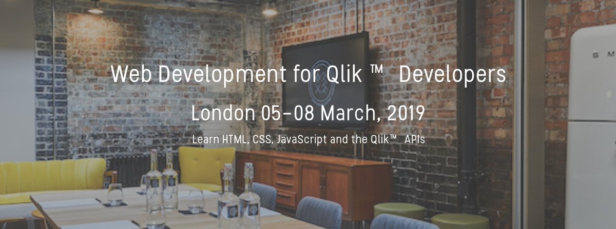 WebsyIO's tweet photo. Want to get into the world of Web Development and #Qlik APIs? We're running a 4-day boot camp in London, next March 5th - 8th. Learn about HTML, CSS, JavaScript and build mashups and extensions with the Qlik APIs. https://t.co/jy0IhQVYhh https://t.co/JedoD5tq1I