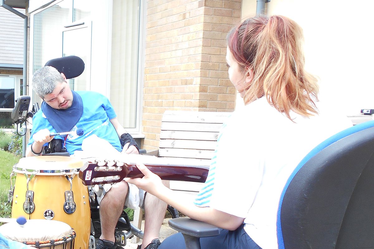 brainkinduk's tweet photo. Over the last year Matthew at Tŷ Aberdafen has been having #musictherapy provided by @NordoffRobbins1. Find out how the therapy has supported Matthew in his social, physical, cognitive and communication goals https://t.co/5FI0qT4ZMm #DisabilityandMusic #SeeMeNotDisability https://t.co/ButwDZdCp2