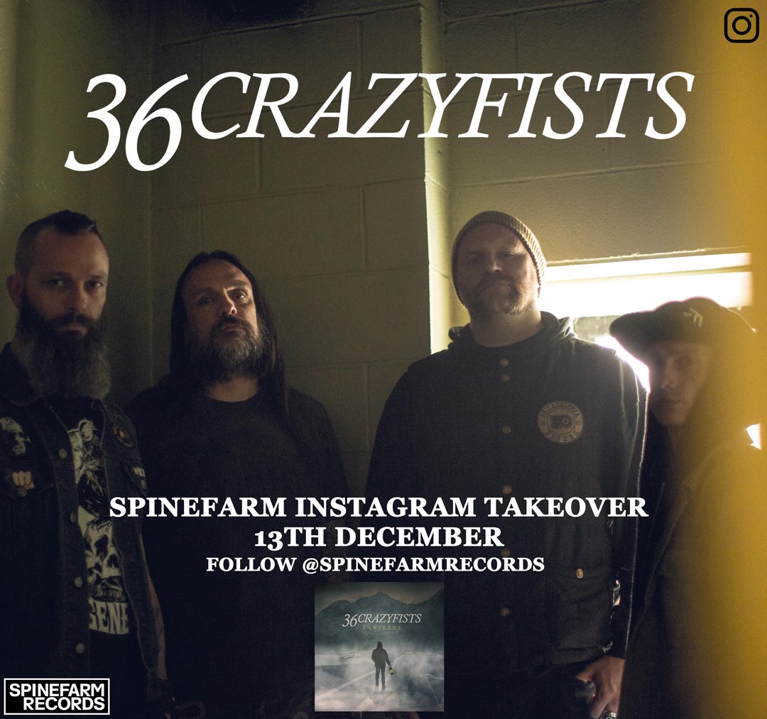 <a href="/36CF/">36Crazyfists</a> will be taking over the Spinefarm Instagram this Thursday to show you what they get up to while on their UK tour! Don't miss out! #36CF #Spinefarm