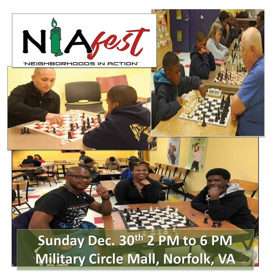 RickeyLRoss's tweet image. Looking for Chess players!
Come out and play in our Chess Village on Sun. Dec. 30th from 2-6 pm in the food court if Military Circle Mall. Bring your board! #NIAFEST #NeighborhoodsInAction #ChessVillage