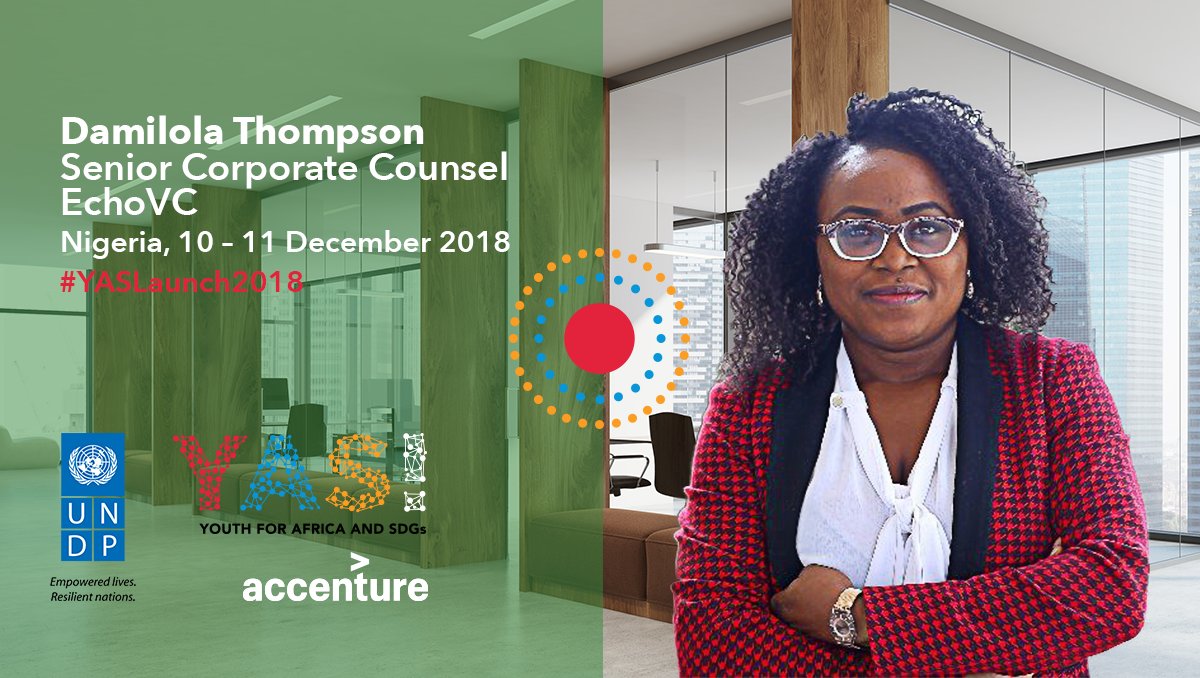 youthafricasdgs's tweet photo. Damilola Thompson of @EchoVC is no stranger to the start-up and venture financing space. As a result, we look forward to her attendance at #YASLaunch2018, as we expand the #YASDGs operations to North and West Africa! https://t.co/SEVpjCWcJg