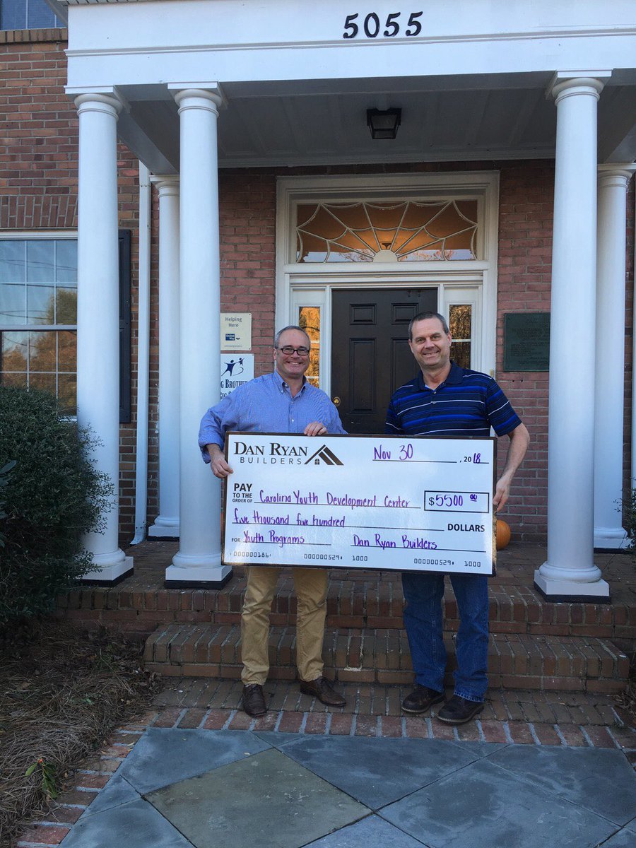 Thank you to @DanRyanBuilders for their generous donation to CYDC this holiday season! Pictured below is VP of Development of CYDC, Gordon Robertson (left) and Vice President of Finance of Dan Ryan Builders, Craig Myrman (right).
