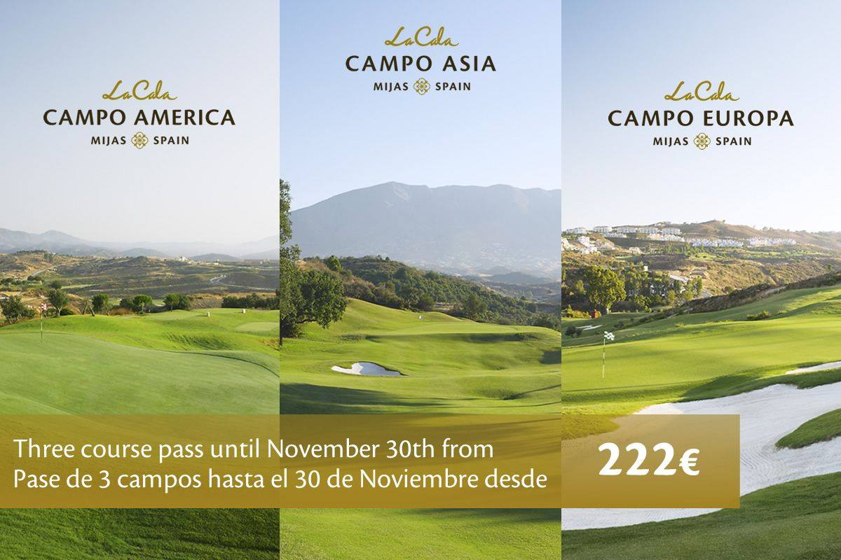 LaCala_Resort's tweet image. Take advantage of our 3 course pass and play our 3 golf courses in December including shared buggy for a very special price of 174€. Book now: buff.ly/2Uybj3M #Golf #GolfOffers #CostaDelSol