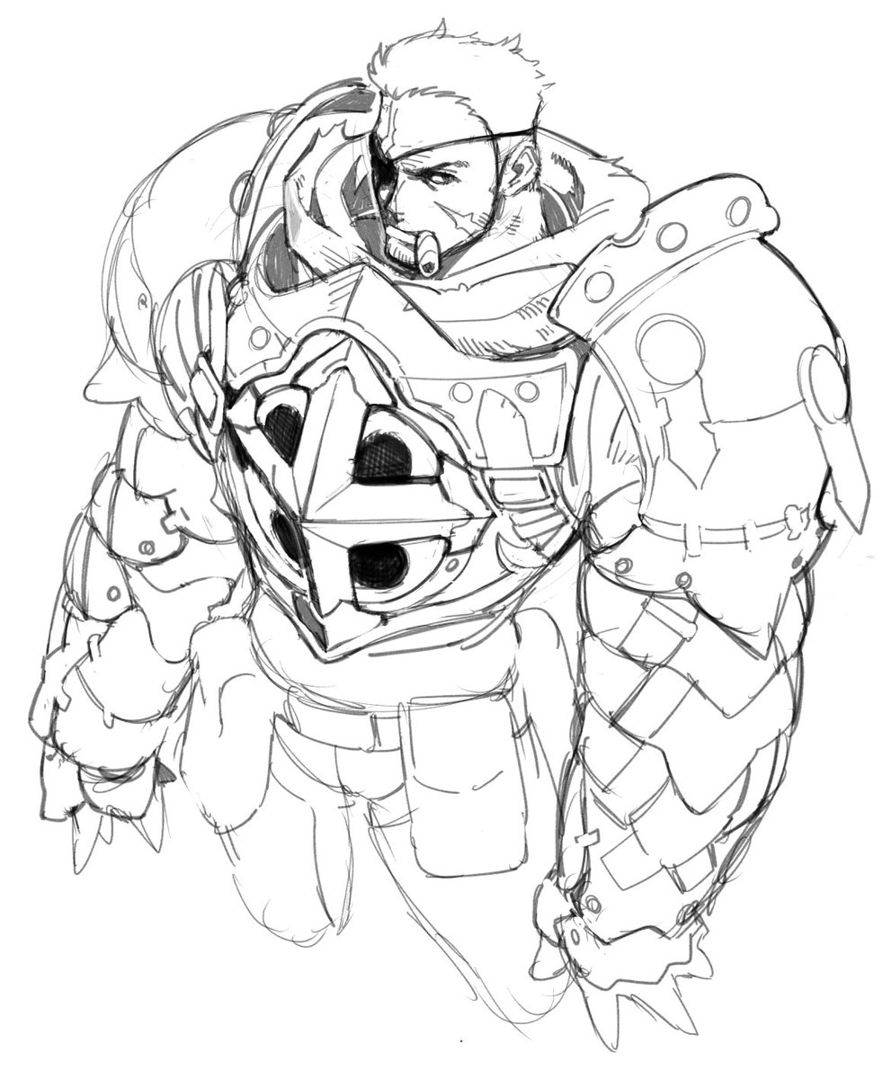 Big armor dude

I wanted to do something similar to Wonshin Baek's designs 