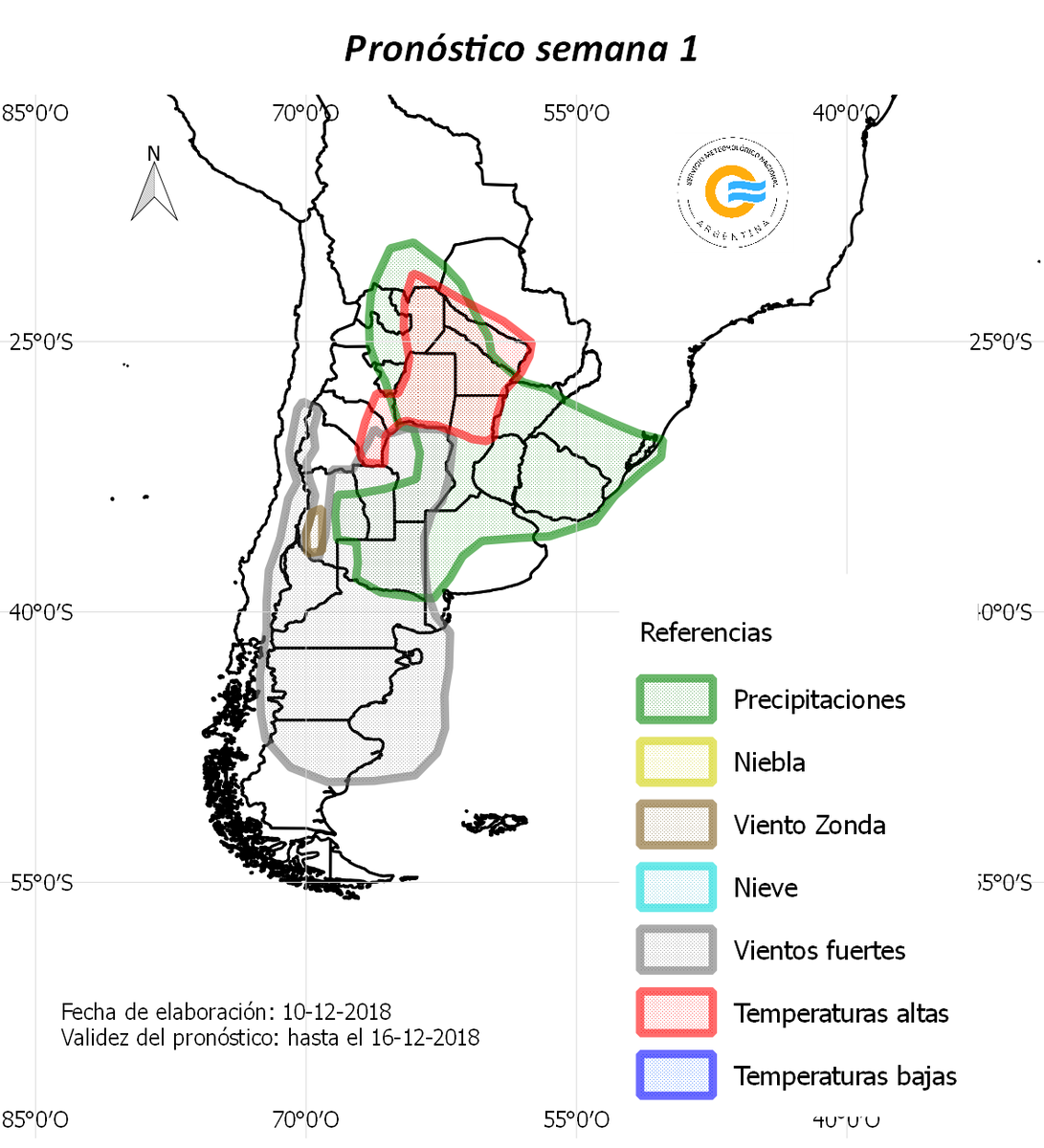 ⛈️🌬️🌡️Calor, tormentas y ambiente ventoso son algunos fenómenos esperados en distintas regiones en los días que vienen. Consultá los eventos meteorológicos de alto impacto del 10 al 16 de diciembre en nuestra perspectiva semanal. 👉  bit.ly/2EpypEW  #SMN