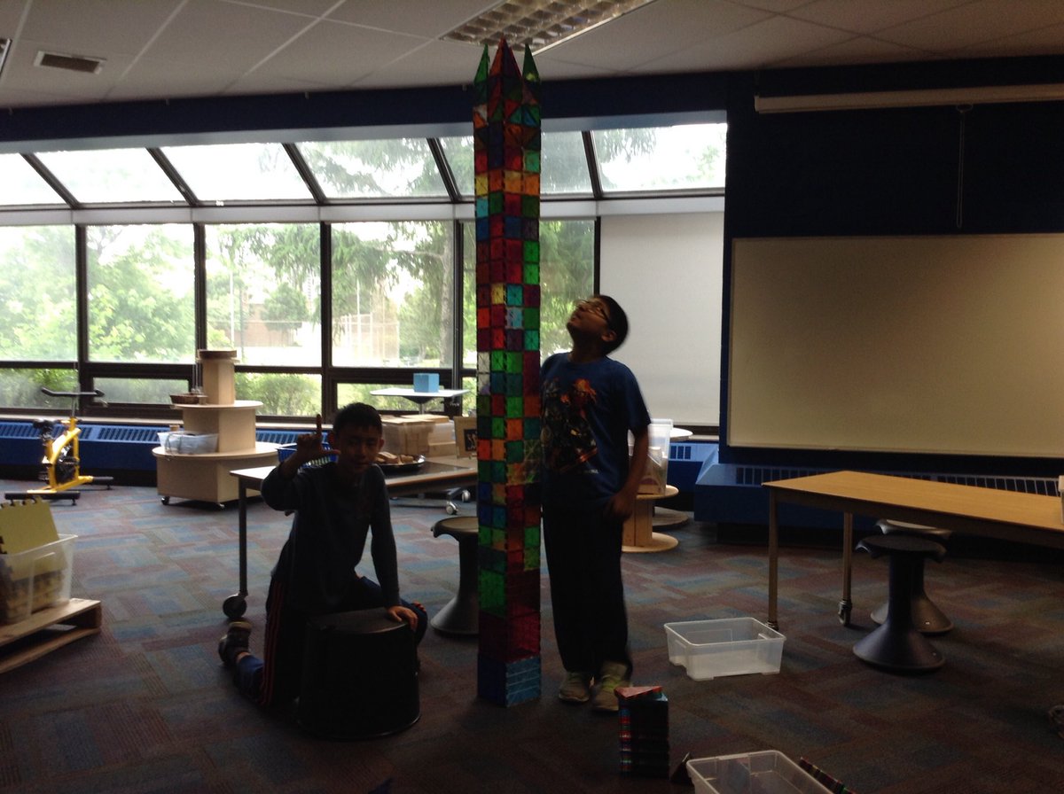 hrpsmakers's tweet photo. The top touches the ceiling in the Maker Space ⁦@Magnatiles⁩ https://t.co/ONzNAtNEUd