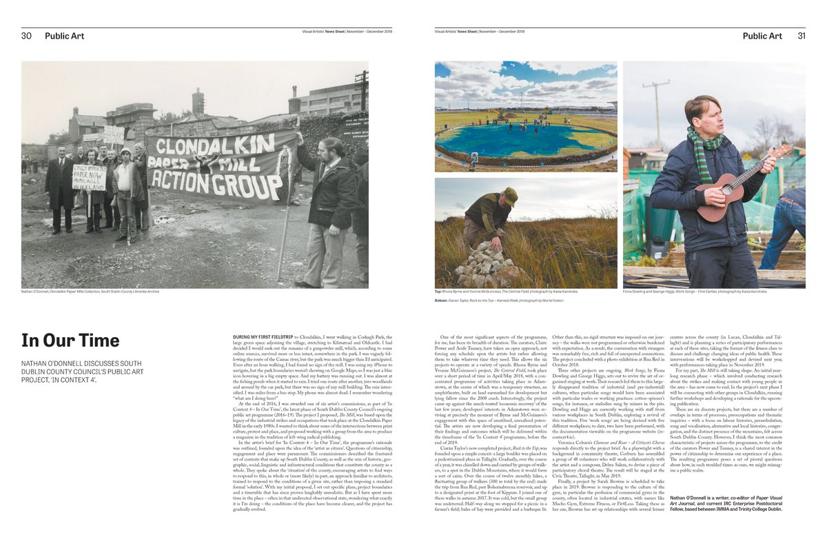 incontext_4's tweet photo. "..the most common characteristic ... across the programme, to the credit of the curators @clairepowerart &amp; @aoife_tunney, is a shared interest in the power of citizenship to determine our experience of place."

 @nathanodonnell on #InContext4, current @VisArtsIreland's NewsSheet https://t.co/O75buzOB9u