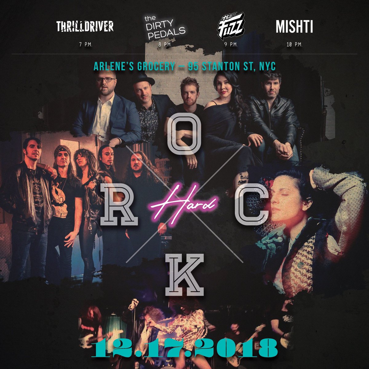 @thrilldriver, @thedirtypedals,<a href="/TheFuzzNj/">The Fuzz</a> and <a href="/MishtiMusic/">Mishti</a> come to Arlene's next Monday, 12/17. 🔥This is gunna be a crazy show!!! Ticket link in bio.