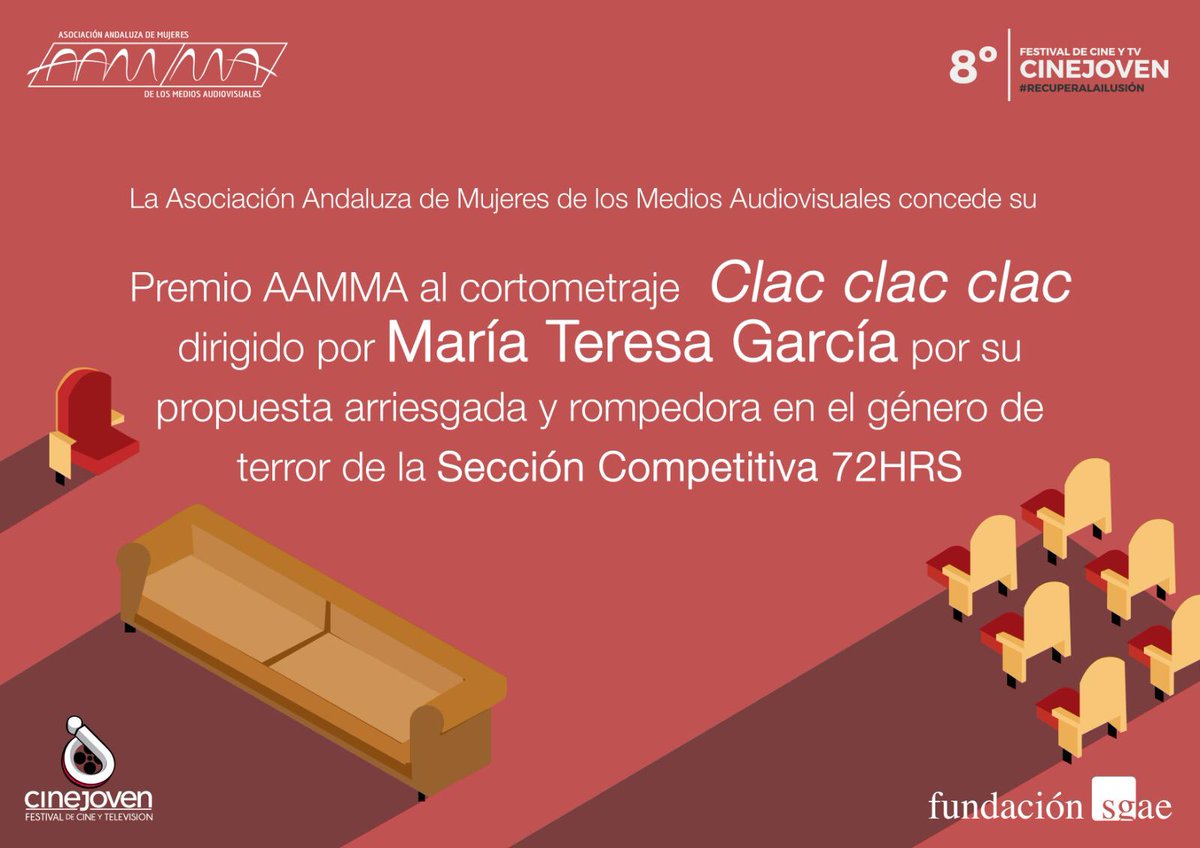 ...y momentazos como el vivido con compañeras que empiezan 🎥como María Teresa García, directora del corto galardonado con el #PremioAAMMA <a href="/CjAlmeria/">Festival de Cine y Tv Cinejoven</a> 👏🏽 🏆En estas imágenes, con nuestra compañera la actriz y directora de doblaje <a href="/merhoyos/">MERCEDES HOYOS</a> #SomosAAMMA #SinMujeresNoEsCine