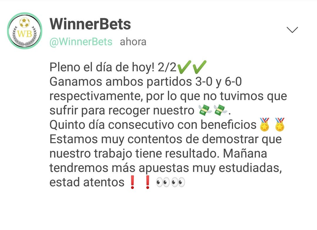 WinnerBetsF's tweet image. Poco más que añadir, síguenos para no perderte nada! #apuestas #pronosticos #futbol #FutbolInternacional betsfy.com/es/es/profile/…