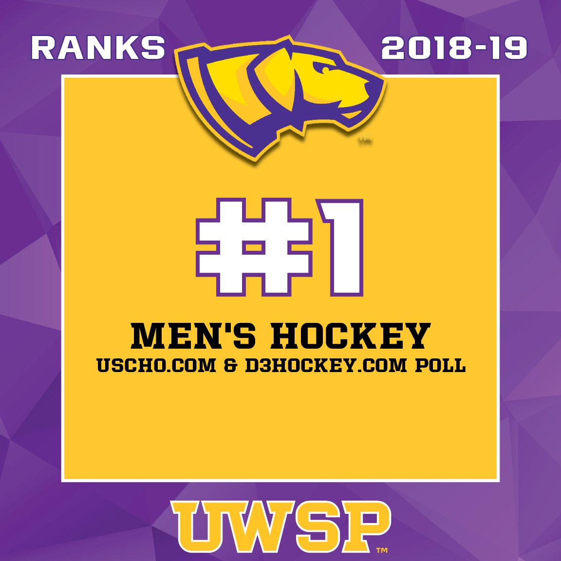 UWSPAthletics's tweet photo. Hey, look 👀 at that, your @UWSPMhockey is still ranked #1 in both polls! The #Pointers are the last remaining unbeaten team in the nation in DIII men's hockey! https://t.co/wiFoMiNSbI