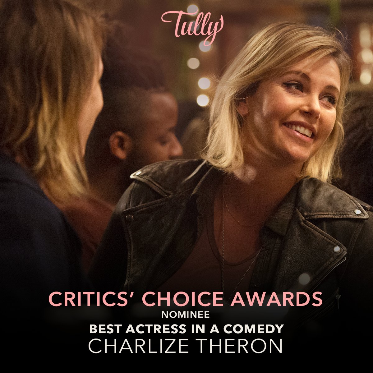 A big congrats to <a href="/CharlizeAfrica/">Charlize Theron</a> on her #CriticsChoice nomination for #TULLY! 👏